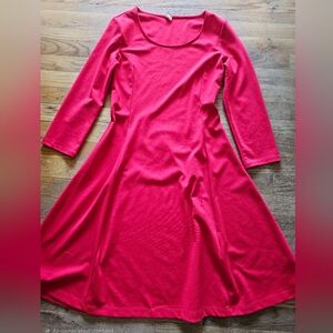 Old Navy Vibrant Red Long Sleeve Dress S Tall